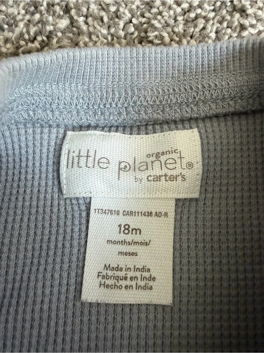 Little Planet Organic by Carter’s Fox Waffle Knit Set 18M Grey